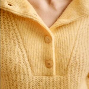 Sezane V-Neck Sweater in Soft Yellow